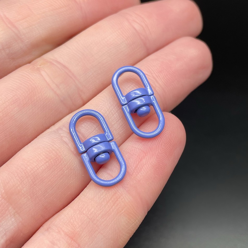 19*8 мм , Вращающаяся застежка-коннектор сиреневая эмаль