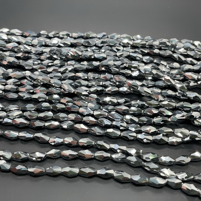 4*7,5 мм Стекло Lux, ракушка мини, цвет серебро