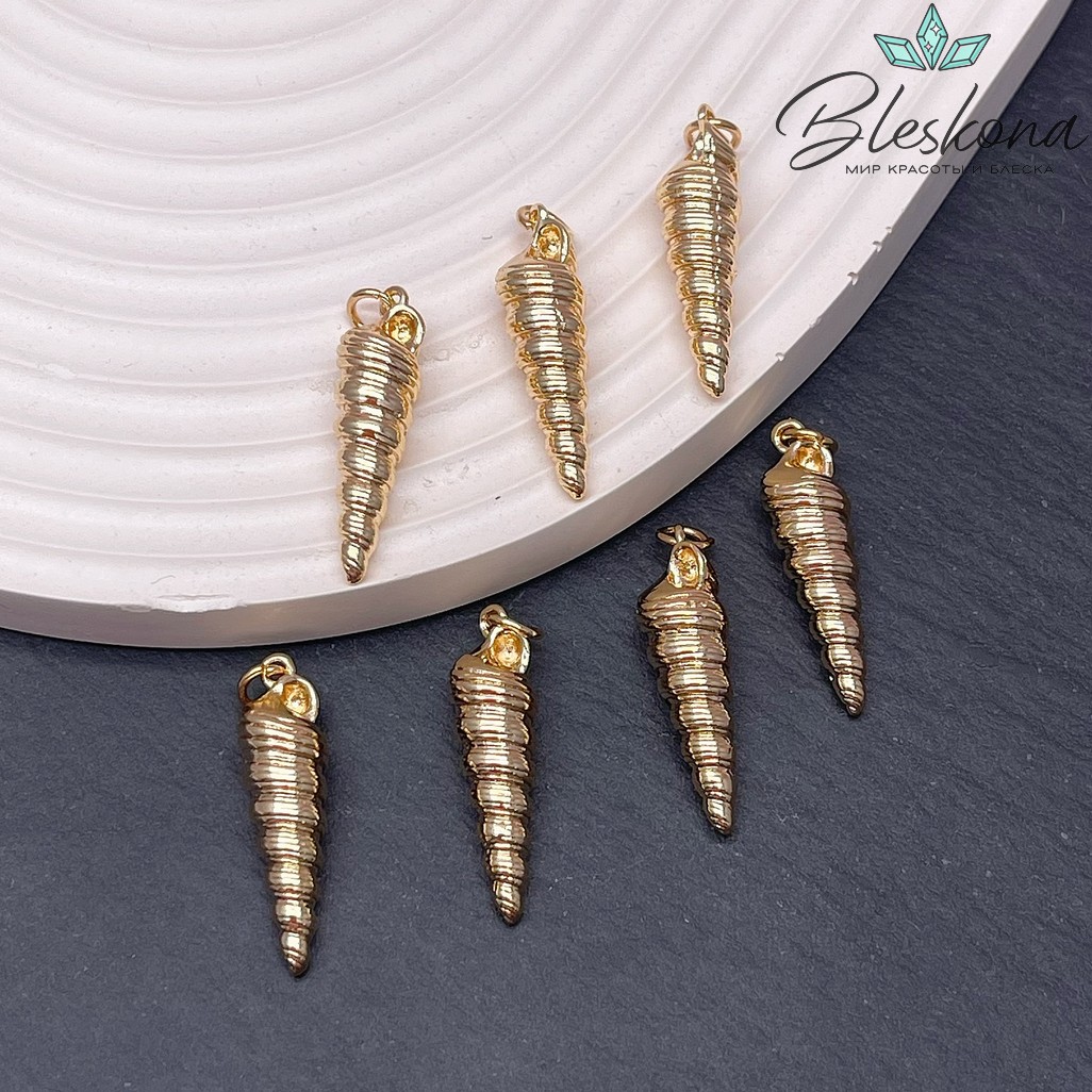 26,7*7 мм Цвет золото, Подвеска ракушка 