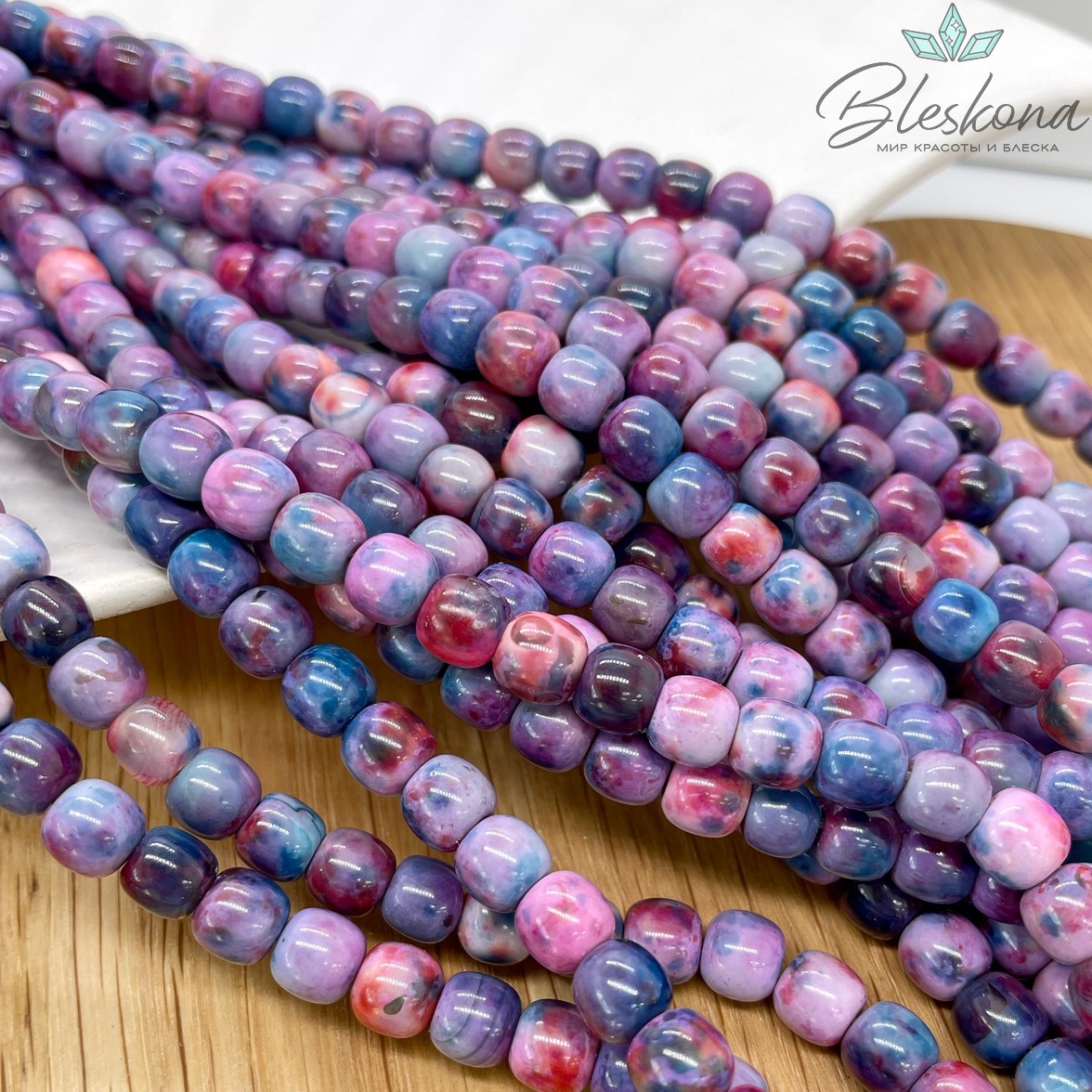 Агат с узором №33 бочата 7*7,5 мм