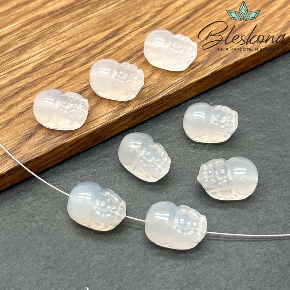 14*10 мм Резная бусина Пи Яо Халцедон