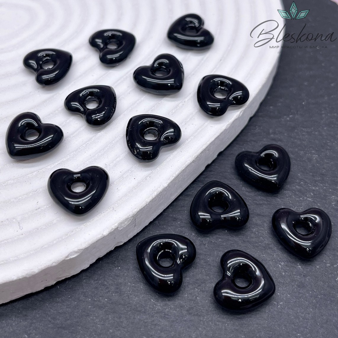 14*15 мм Подвеска сердце черное