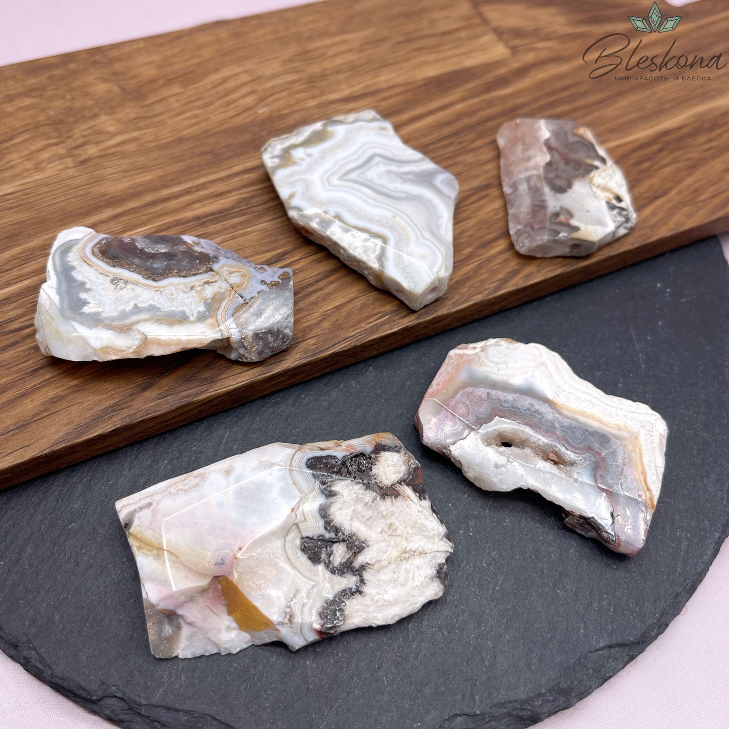 Агат  Crazy lace фриформ (41-49)*(32-41) мм штучно