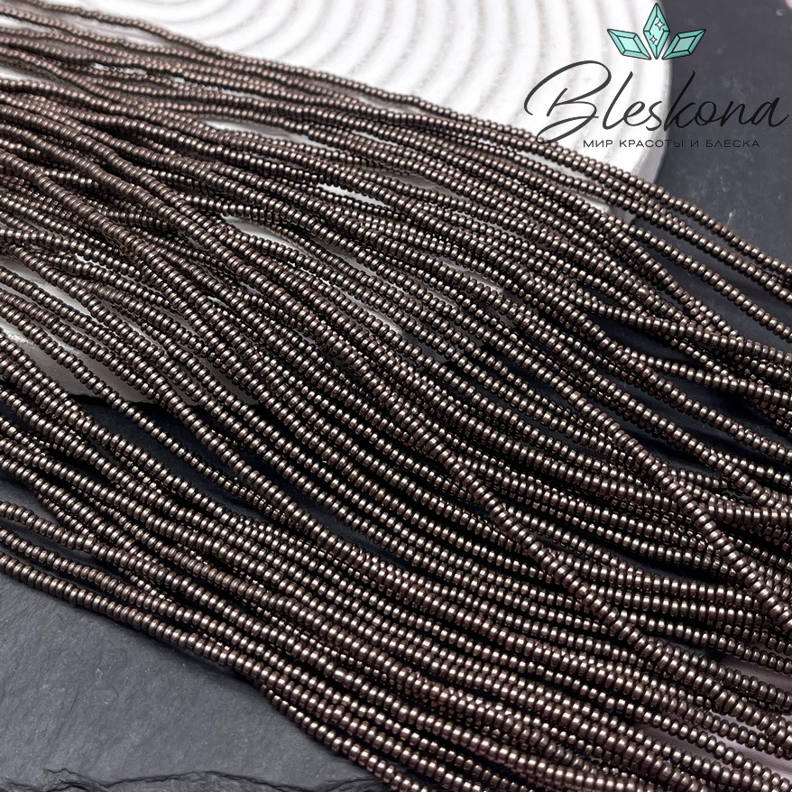 2*1 мм Гематин рондель №1, цвет коричневый №1 (шоколадный)