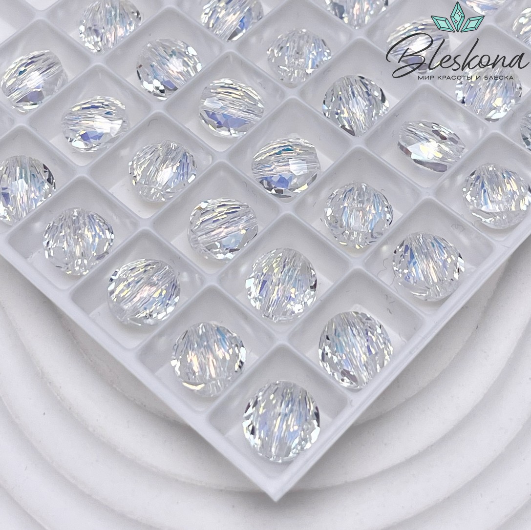 5034 Fantasy Round Bead 8 mm Crystal Aurore Boreale (AB)