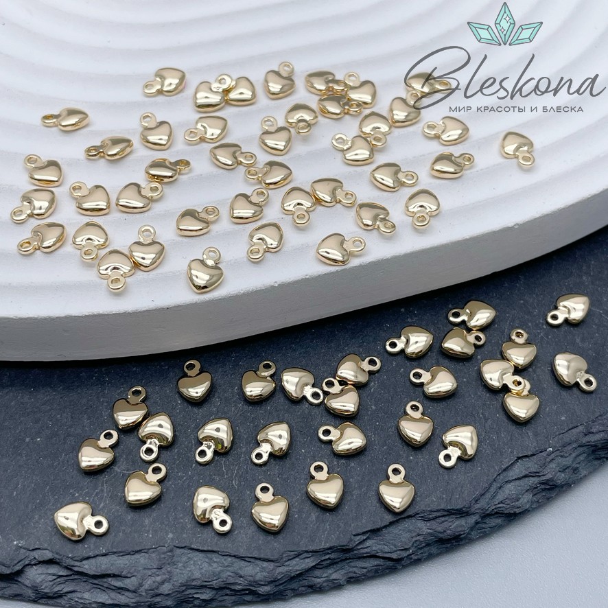 6,5*4,5 мм Цвет золото, Подвеска сердце мини