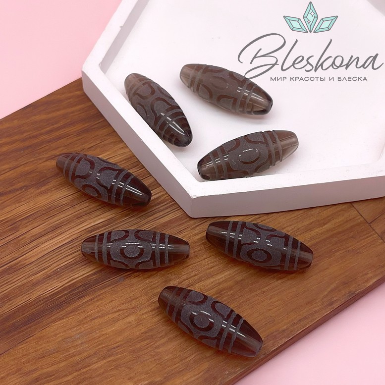 Бусина Дзи 3 глаза 30*11 мм