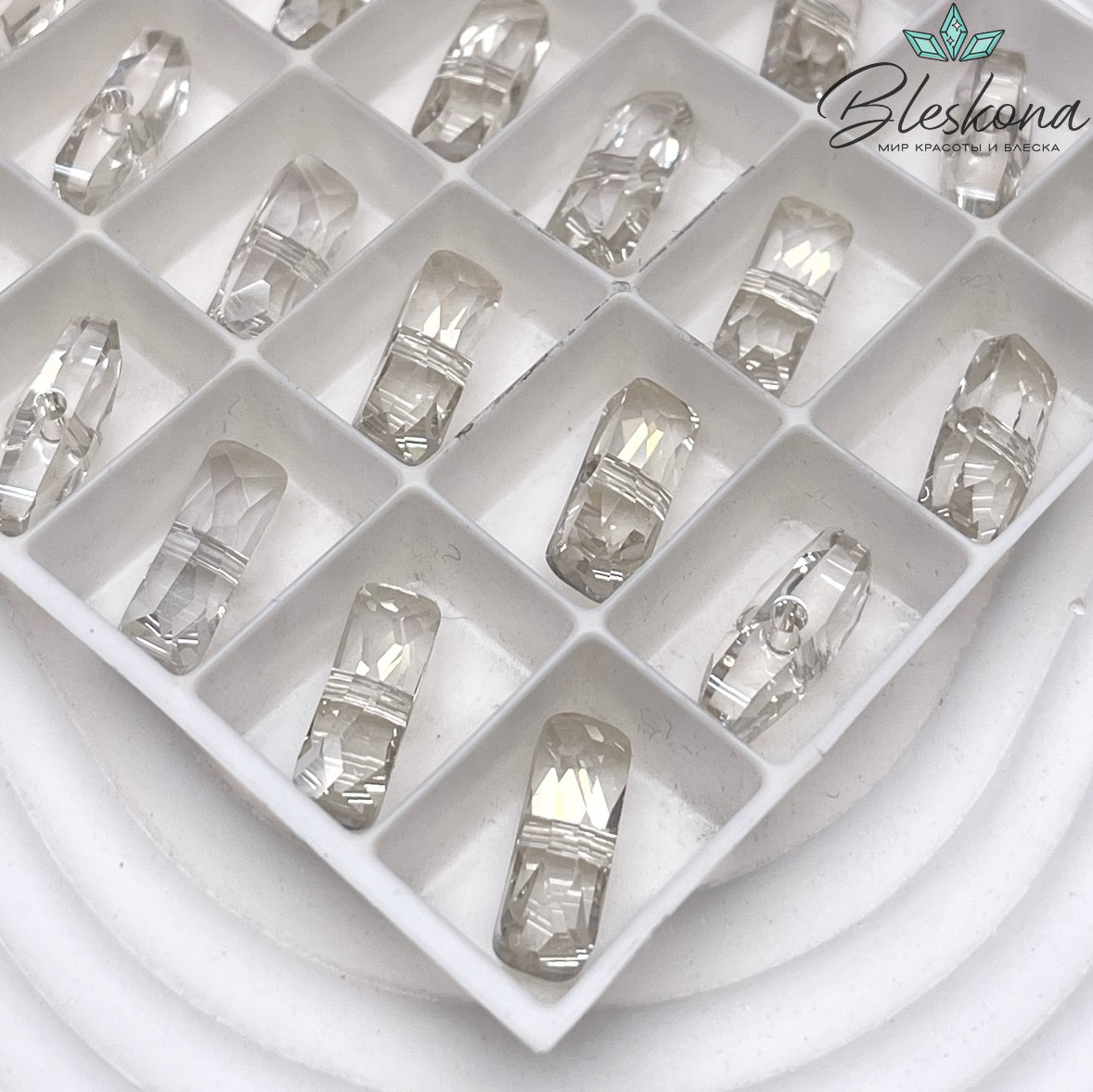 5534 Column One Hole 5*15 mm Crystal Silver Shade