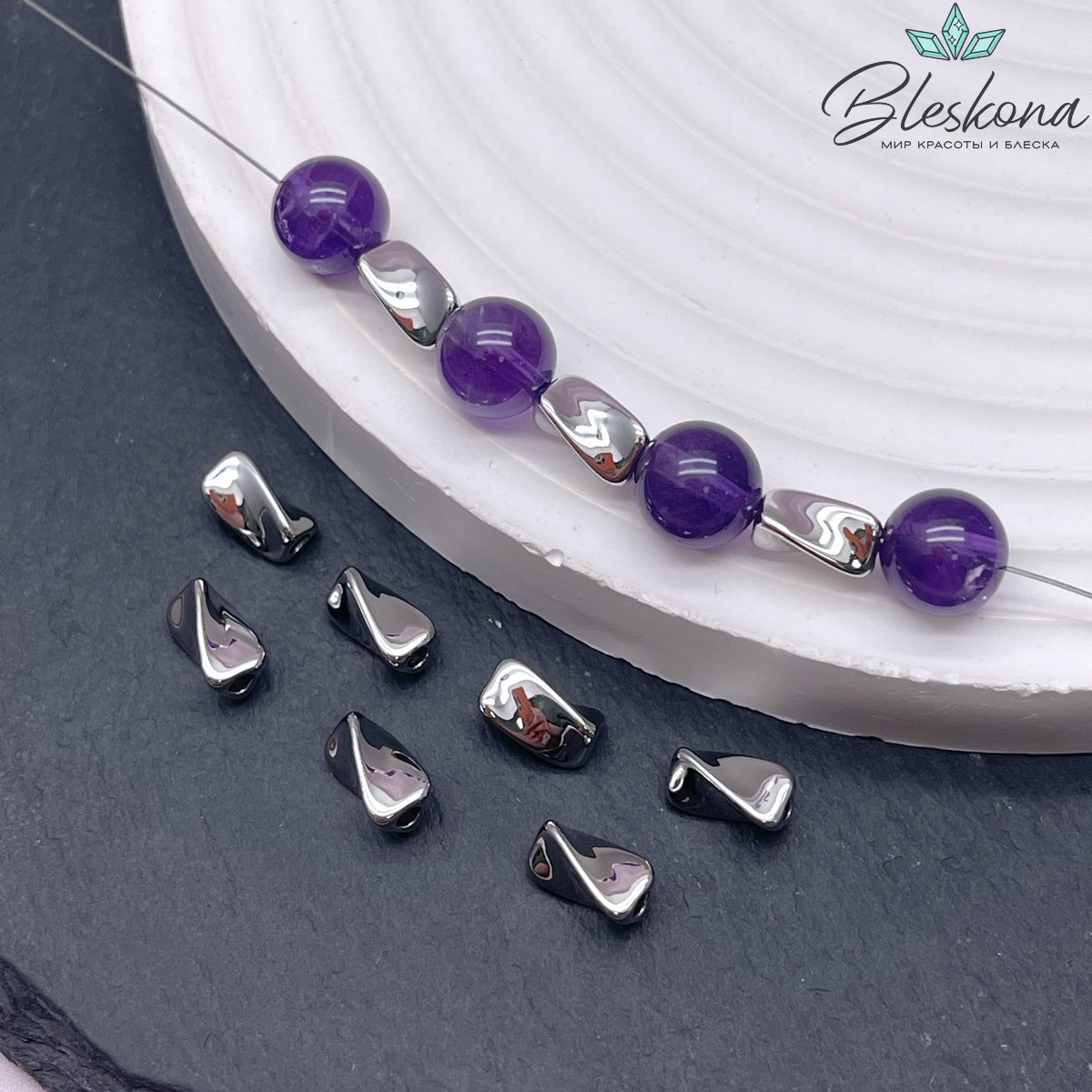 8*4,5 мм Цвет серебро, Бусина Крученая 