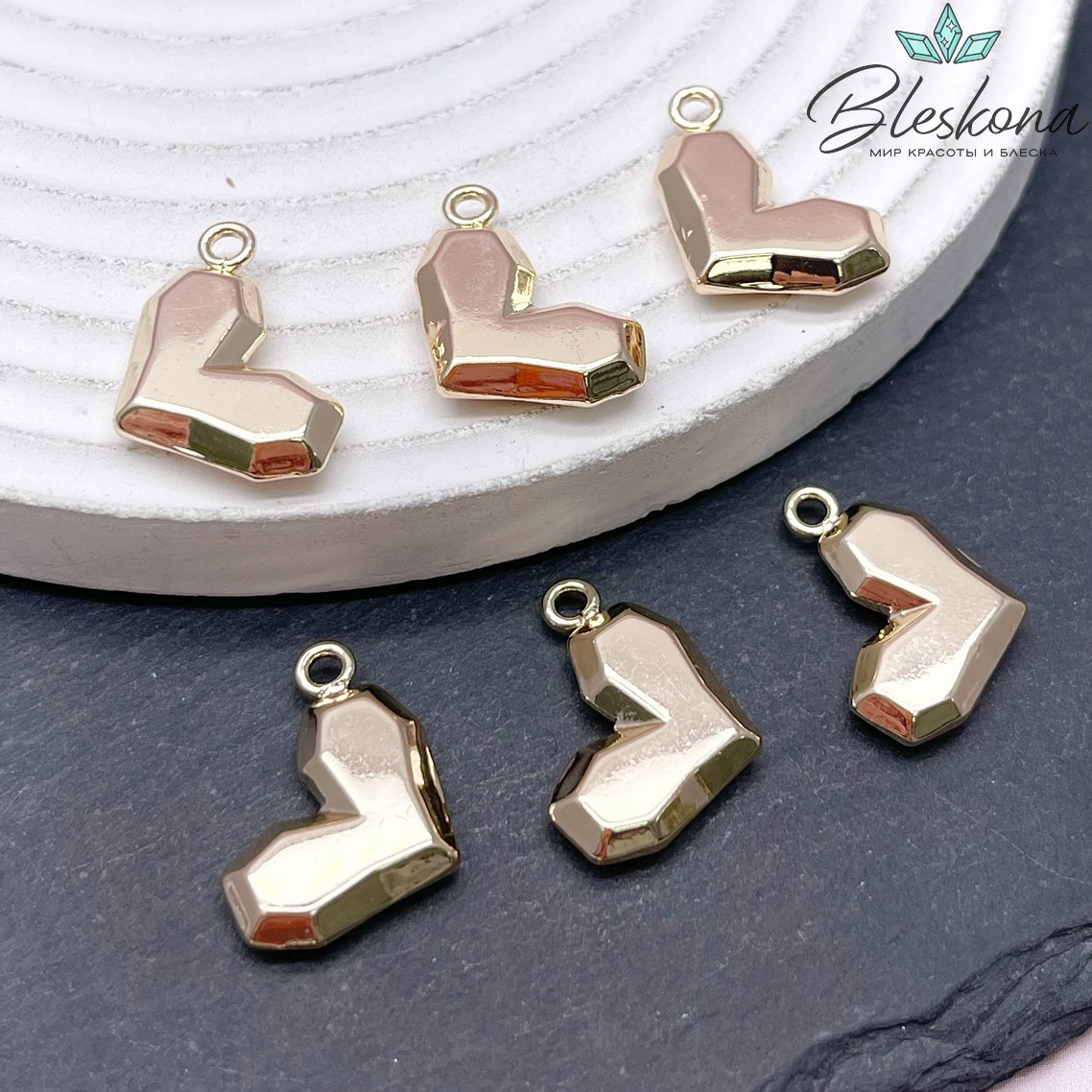 14*20,7мм Цвет золото, Подвеска сердце  