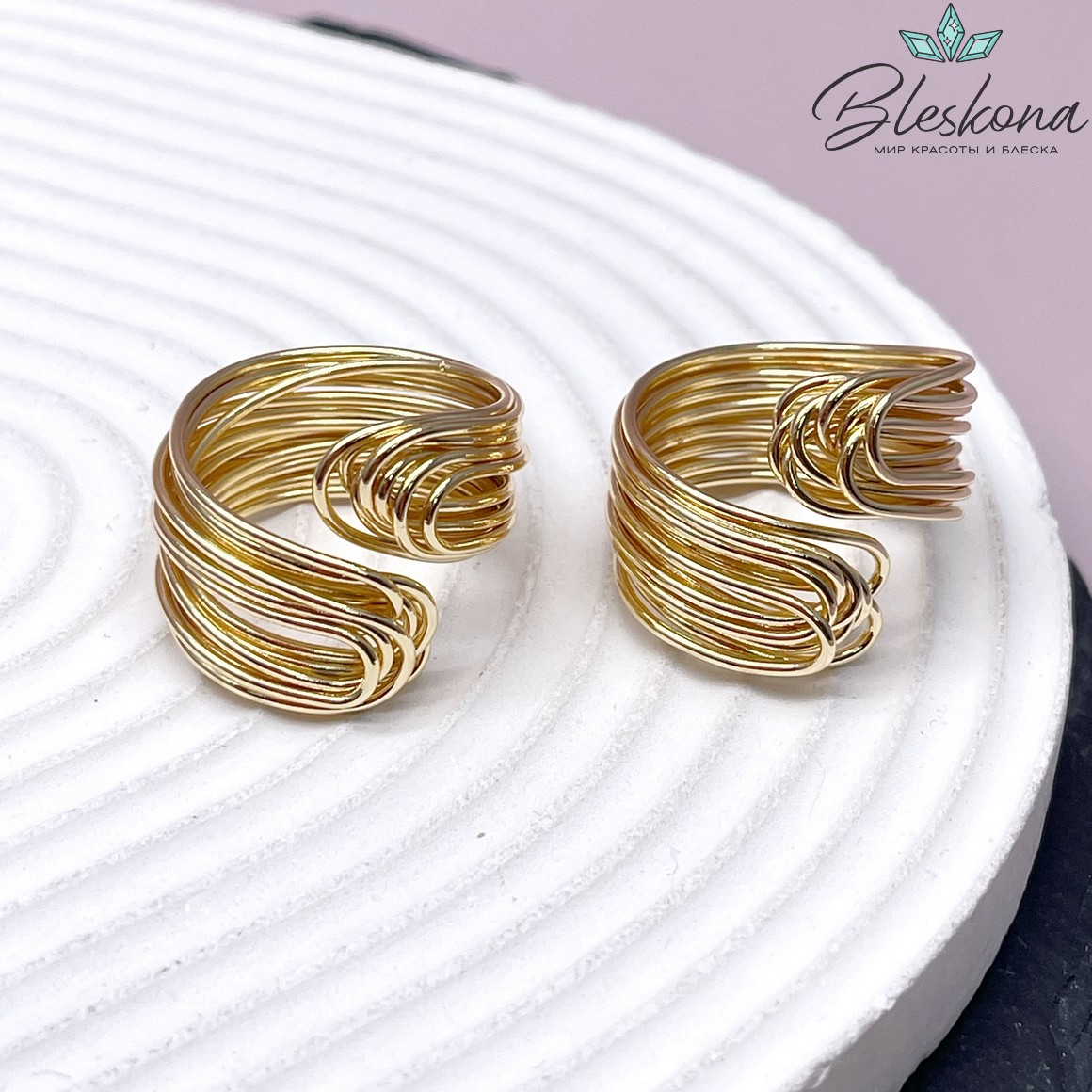 25 мм Цвет золото, Кольцо безразмерное 