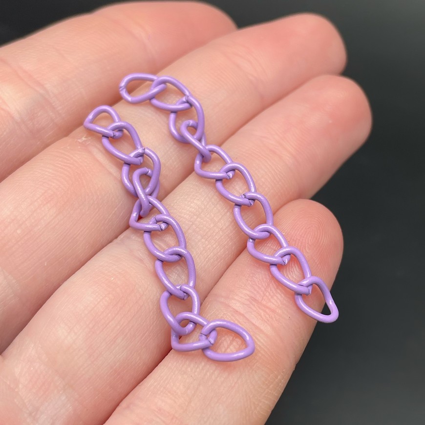 4,5 мм , Цепочка - удлинитель фиолетовая эмаль