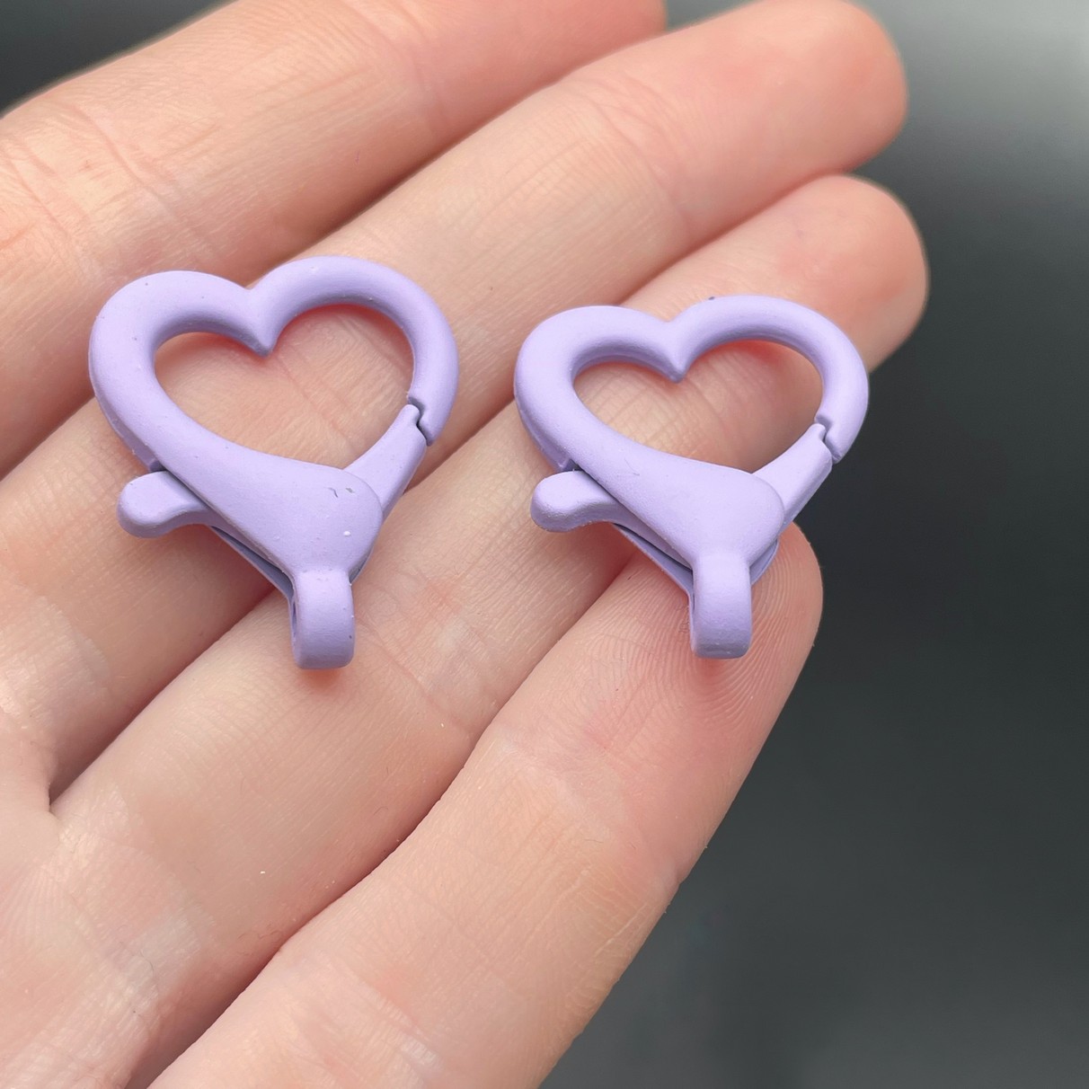 22*26мм , Замок крупный сердце фиолетовая  эмаль матовая