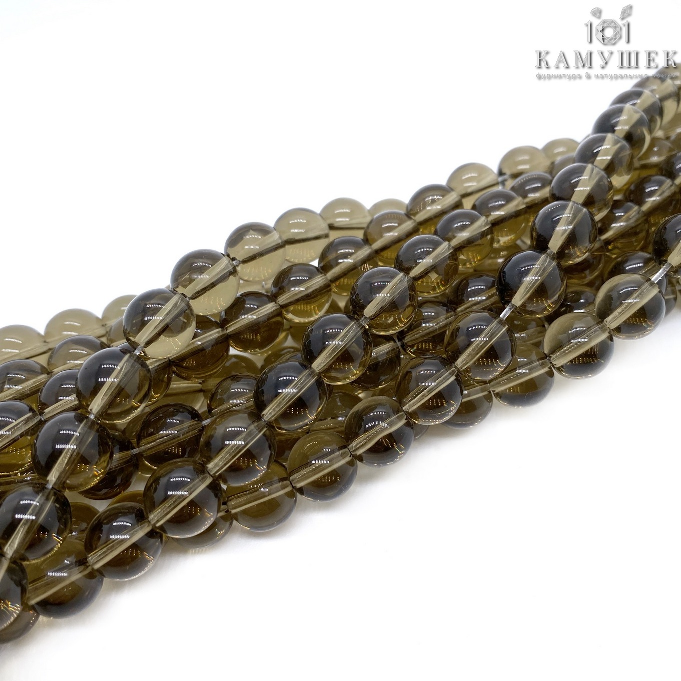 Бусины стекло серые Ø 10мм