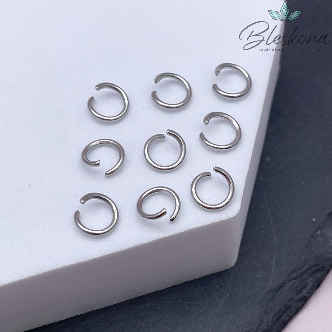 7*1 мм Цвет серебро, Колечки разъемные уп. 1 гр