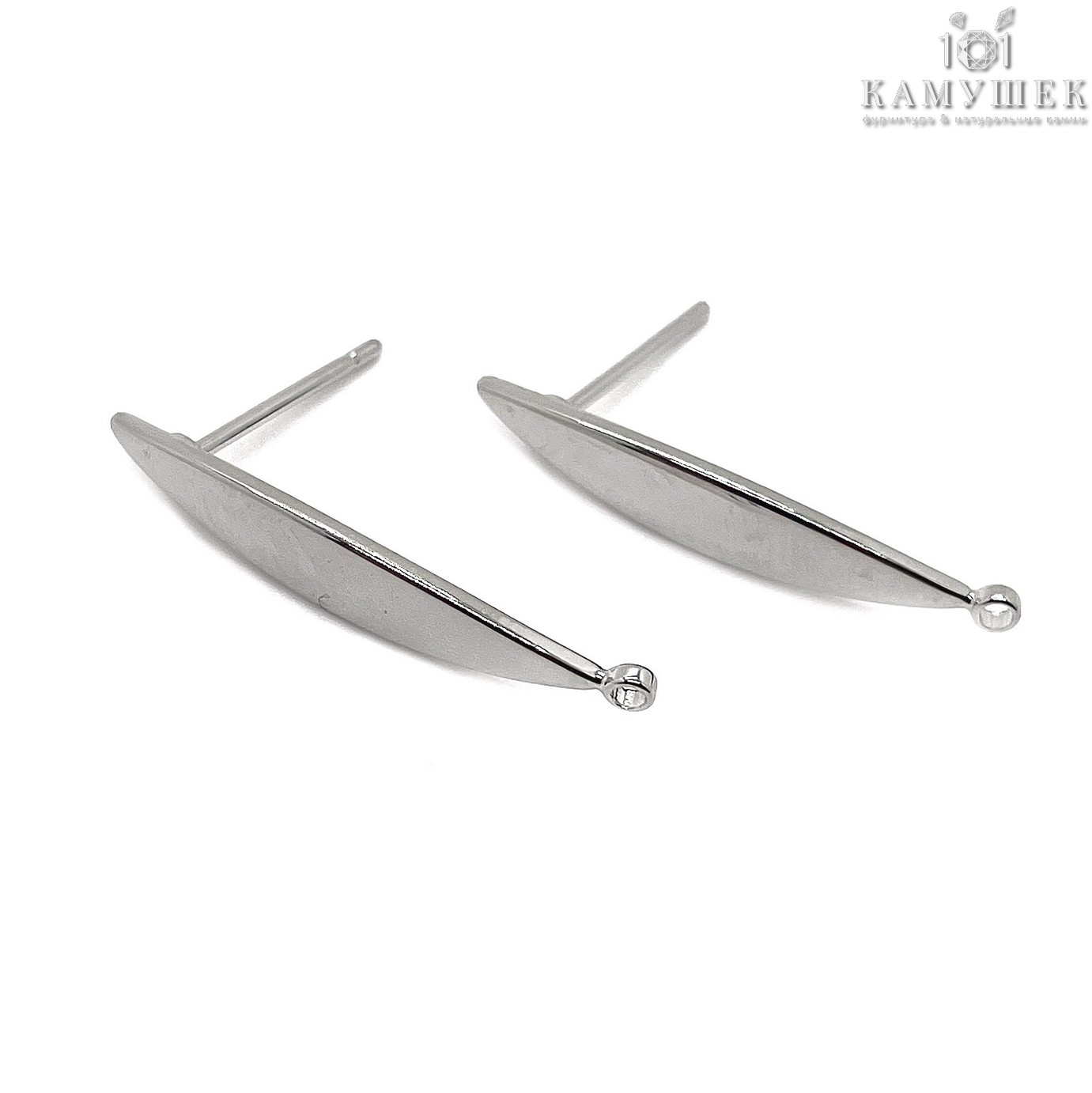24*4,1мм, цвет серебро, Швензы лодочка с кольцом №219