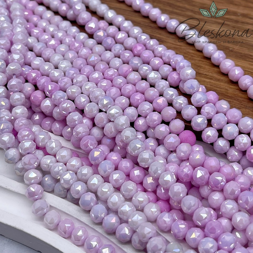 Стекло Lux светло- сиреневое огранка 6 мм