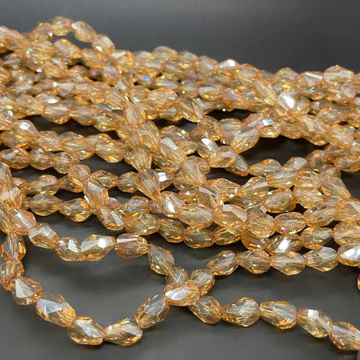 6*8 мм Стекло Lux, ракушка, цвет персиковый