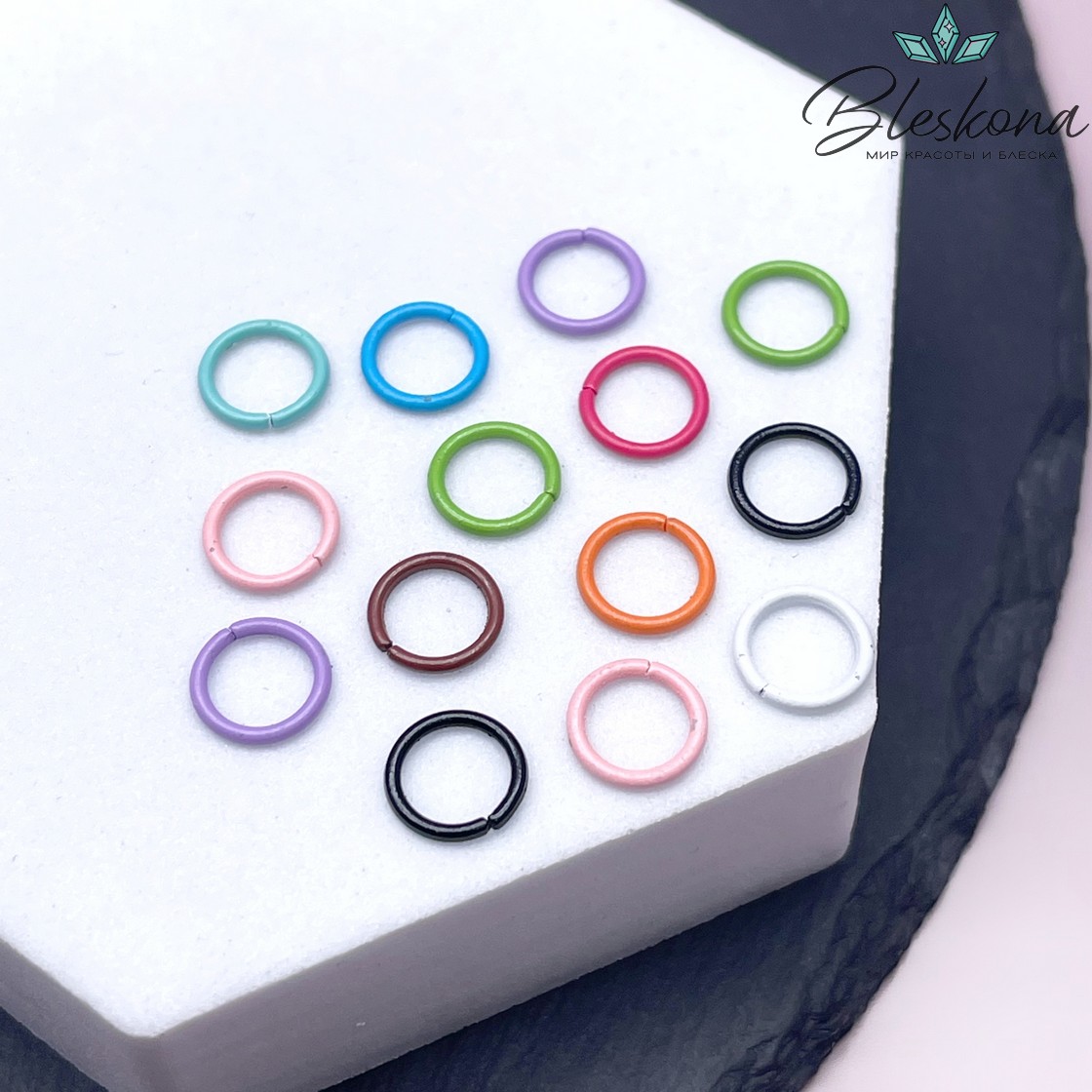 8 мм, Колечки эмаль микс уп.1 гр №2