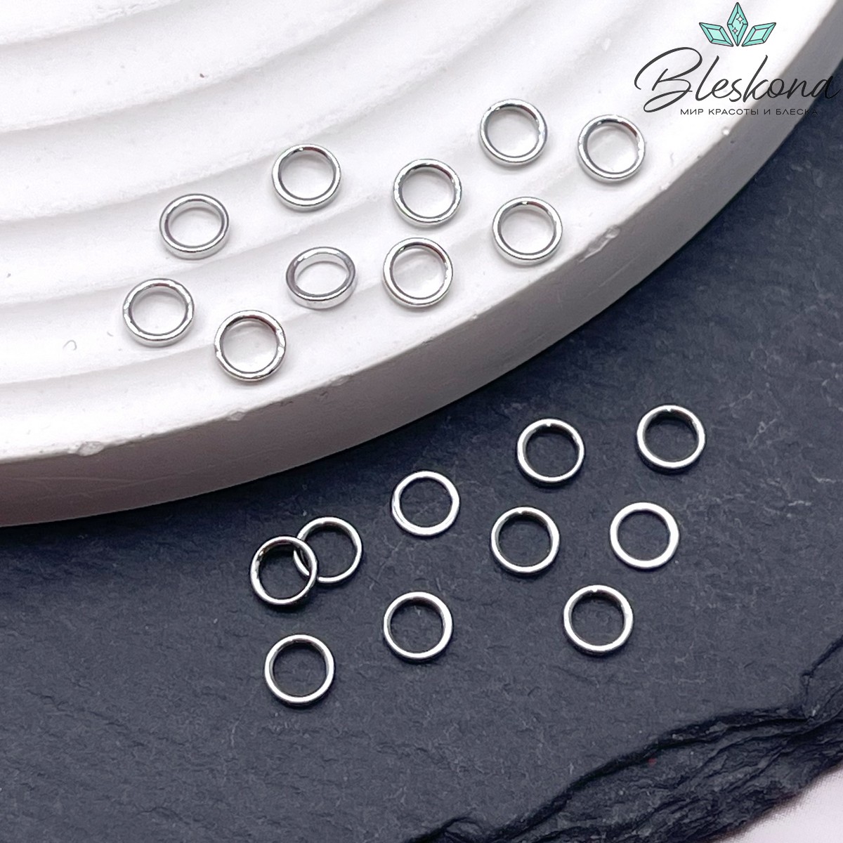 4*0,9 мм Цвет серебро, Подвеска кольцо уп. 10 шт 