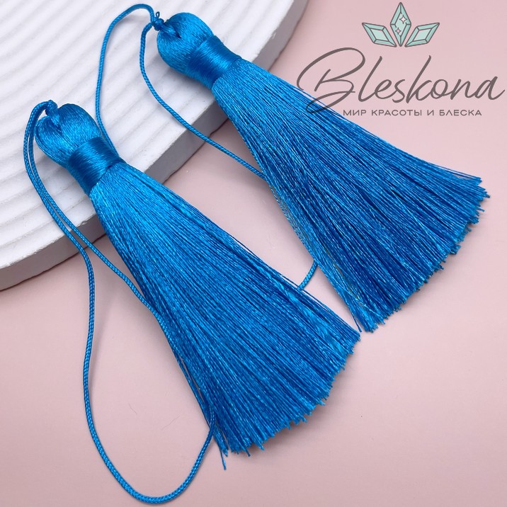 Кисть вискозный шелк Синяя 8*1 см