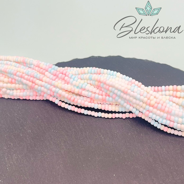 3*2 мм Бусины стекло рондель микс №7