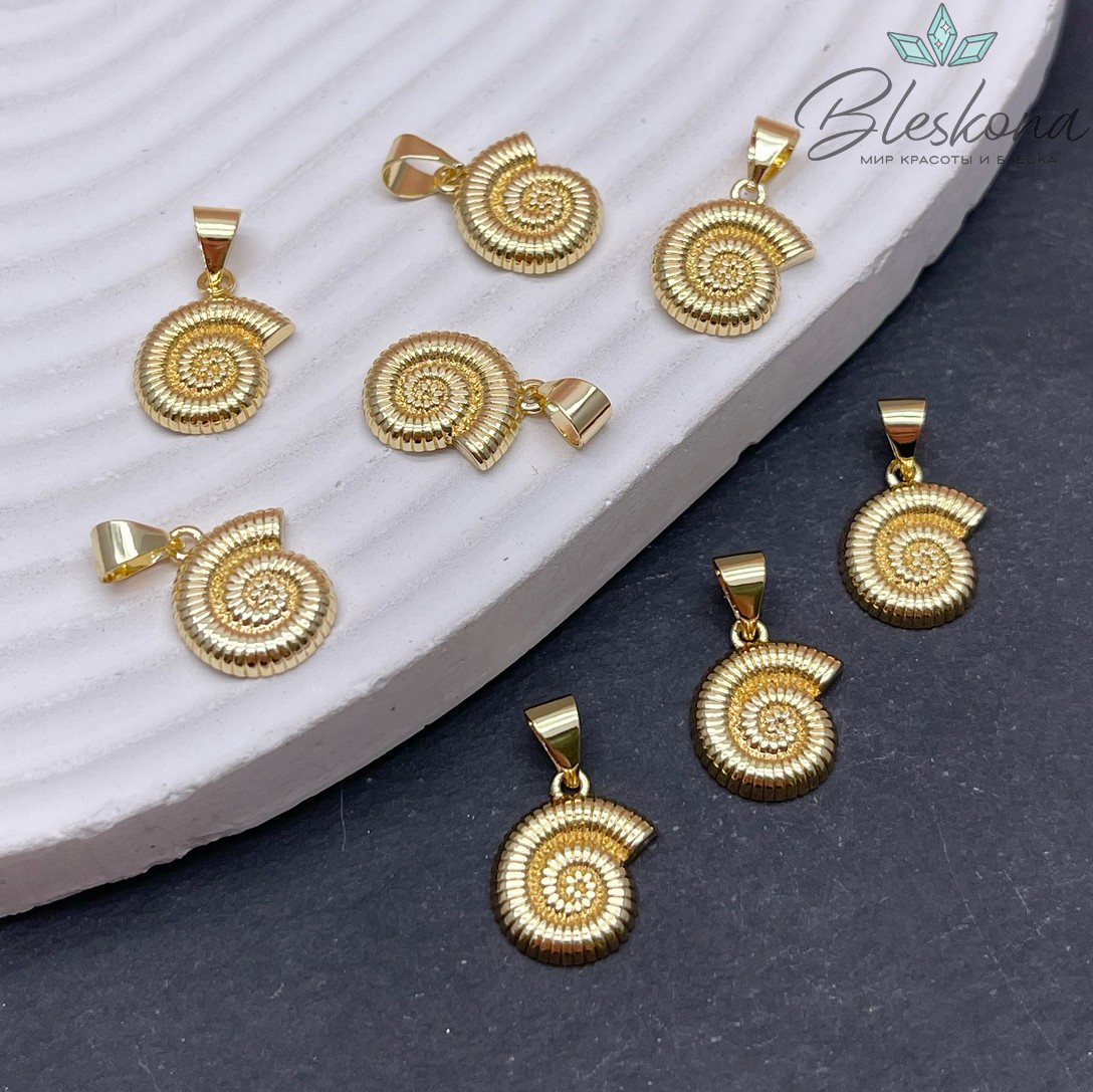 11*10 мм Цвет золото, Подвеска Ракушка улитка 