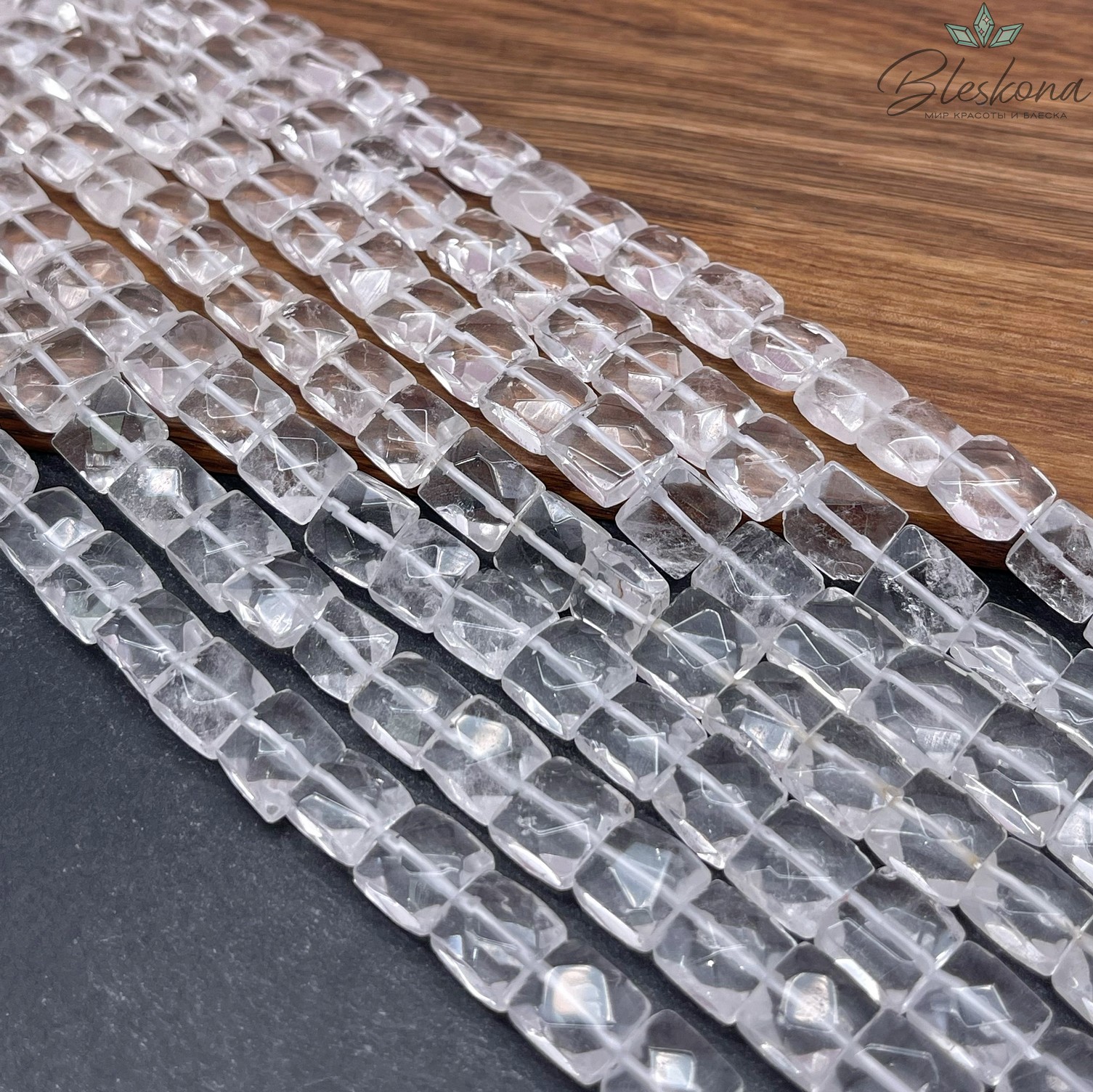 Горный хрусталь квадрат огранка 10-11 мм