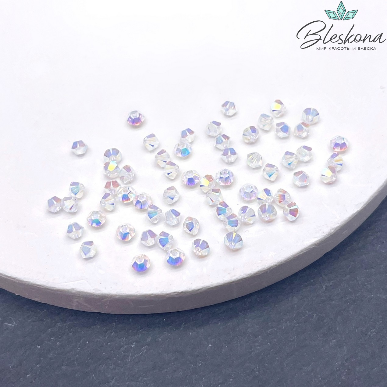 5328 Xilion Bicone 3mm Crystal AB 2X уп. 20шт.