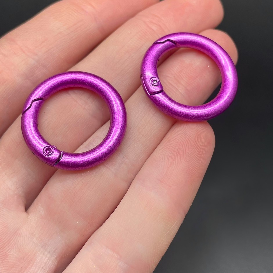 25мм , Замок круг фиолетовая эмаль матовая