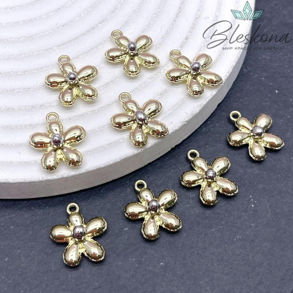 16*13,5 мм, Цвет Биколор Подвеска цветок №1