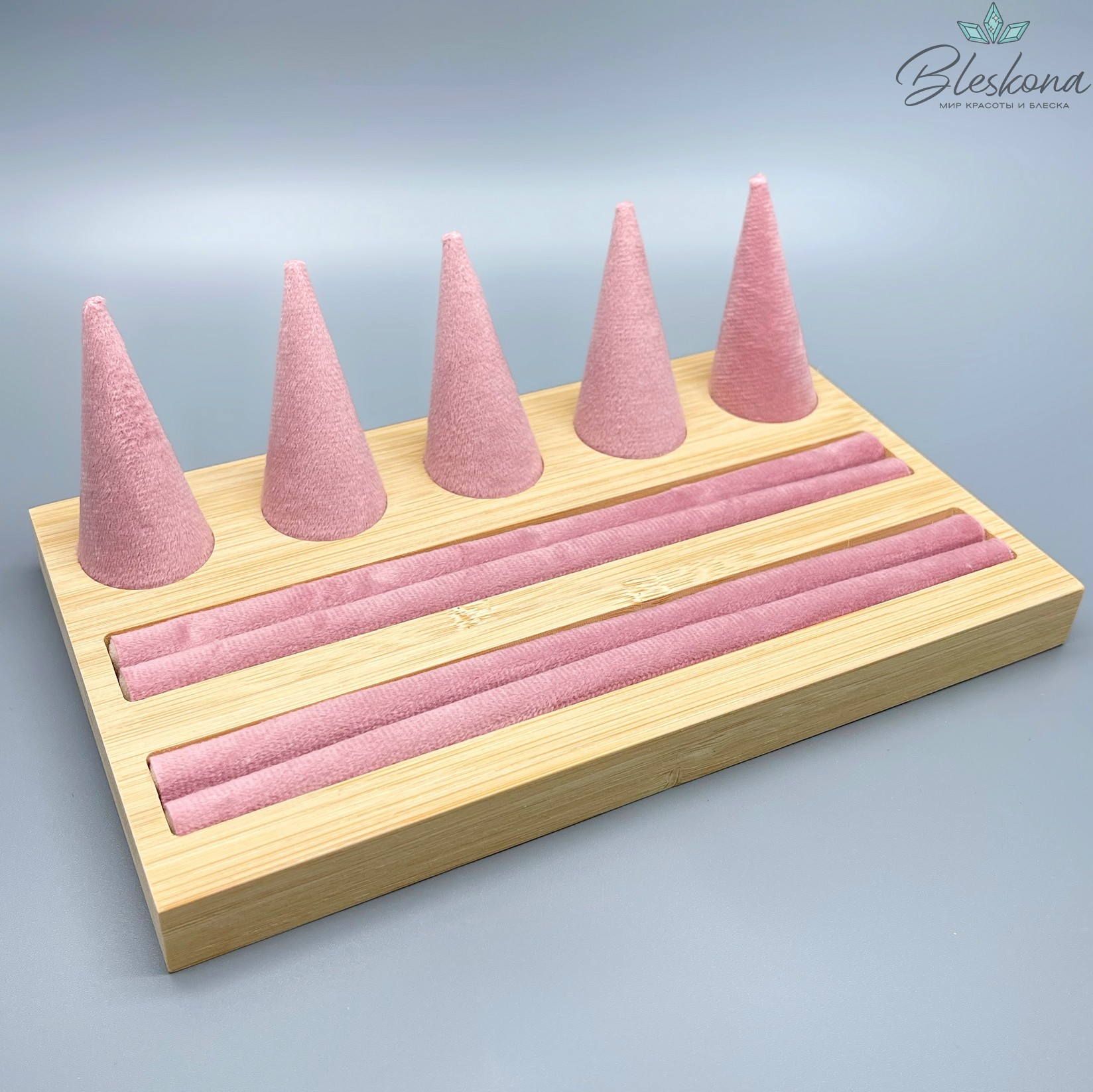 Планшет для демонстрации колец розовый 21,5*12,5*8 см