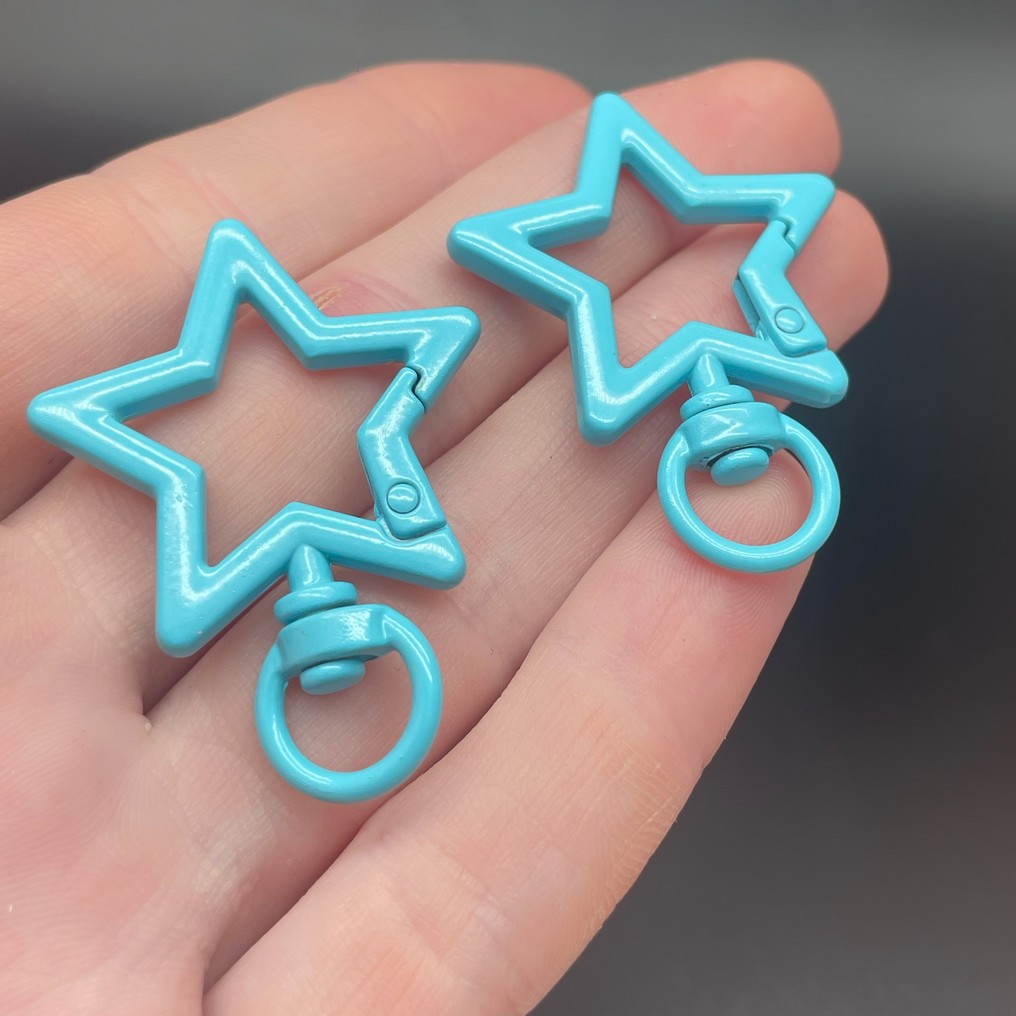 30,5*40мм , Замок крупный звезда голубая эмаль 