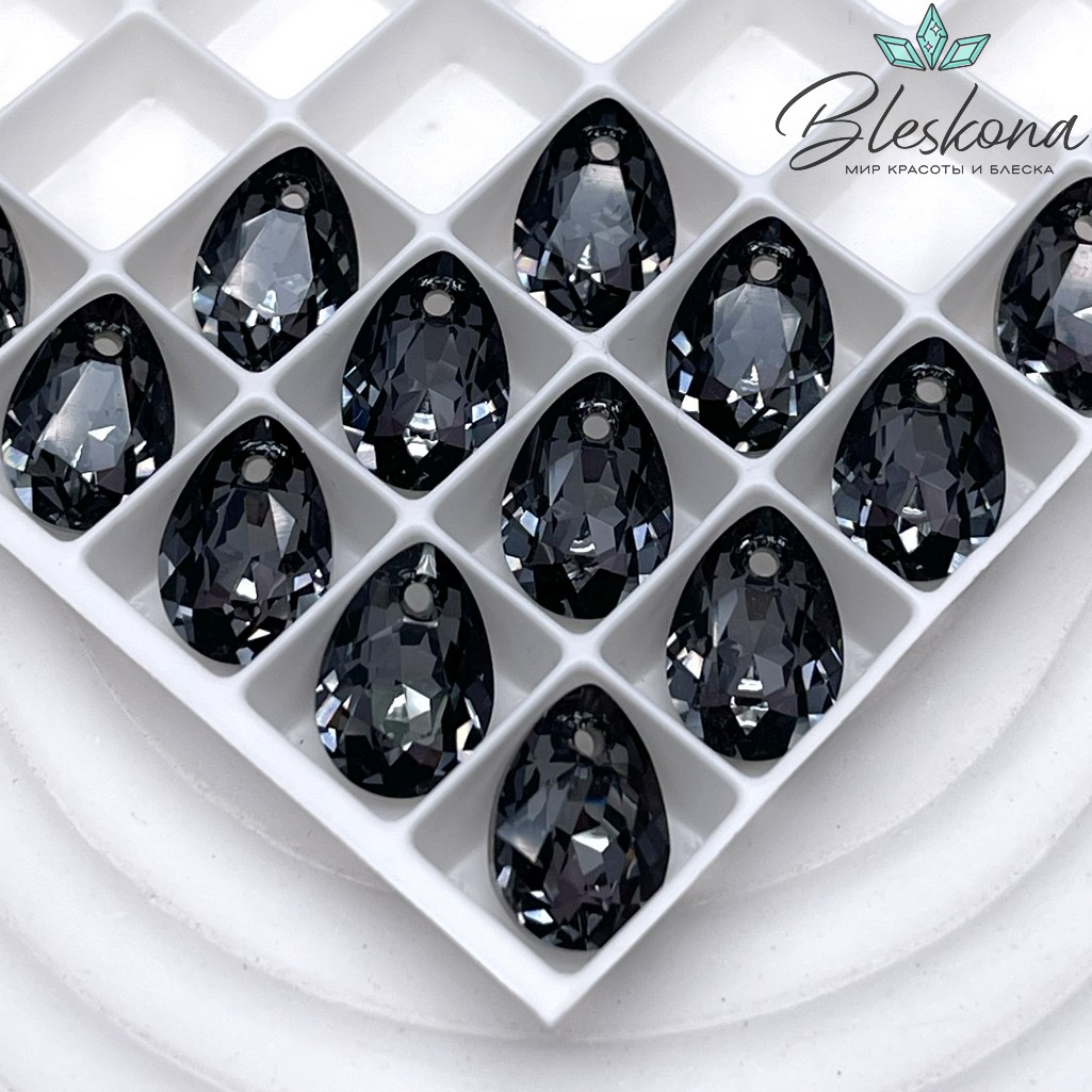 6433 Pear Cut Pendant 11,5мм Crystal Silver Night (SINI)