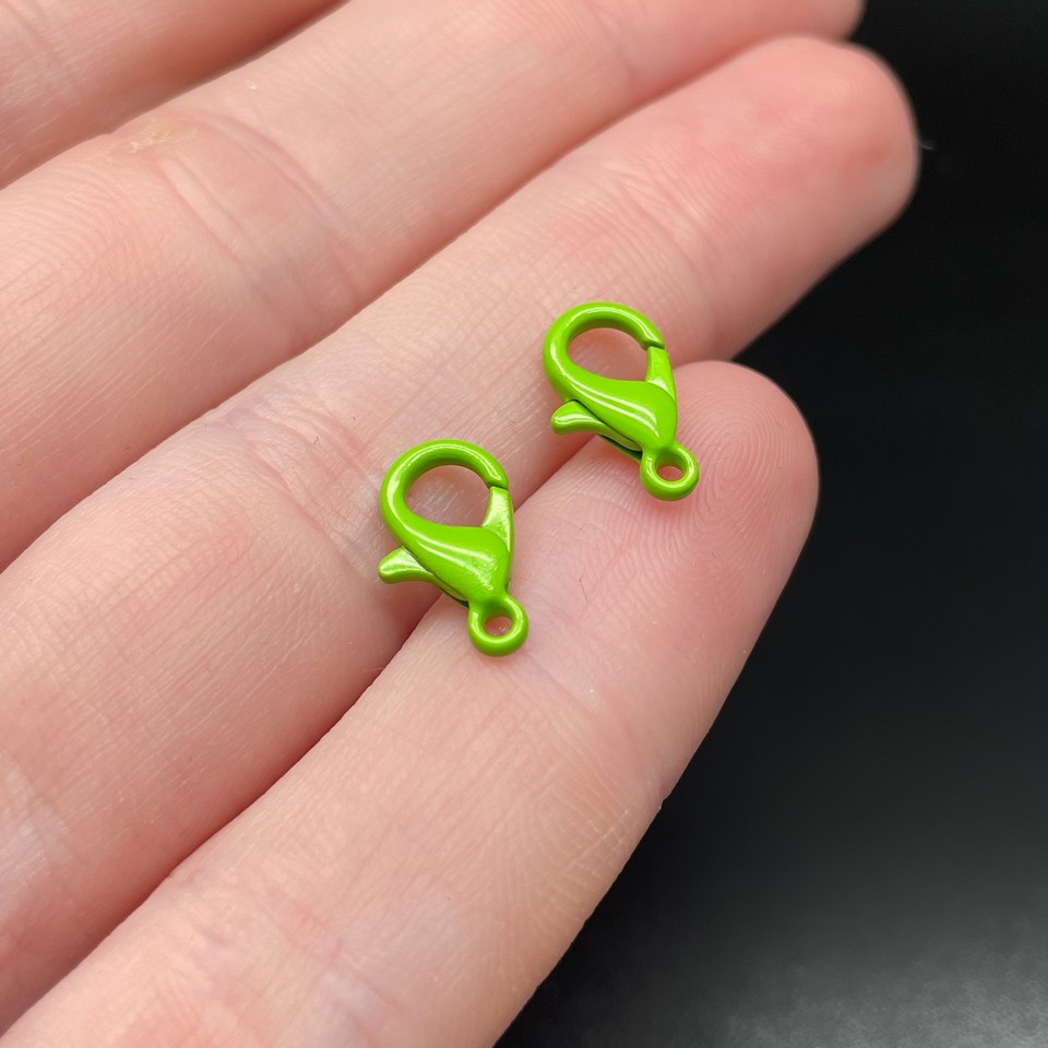 12 мм , Замок круглый  зеленая эмаль