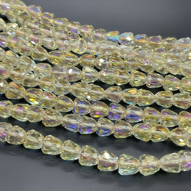 8 мм Стекло Lux, колокольчик, цвет песочный с переливом