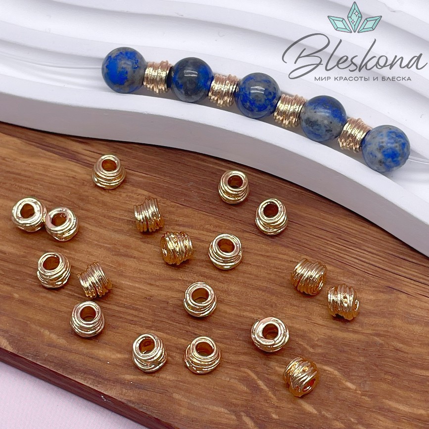 6*4,8 мм Цвет золото, Бусина-разделитель улей