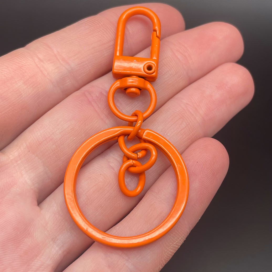 30 мм, Основа для брелока оранжевая эмаль