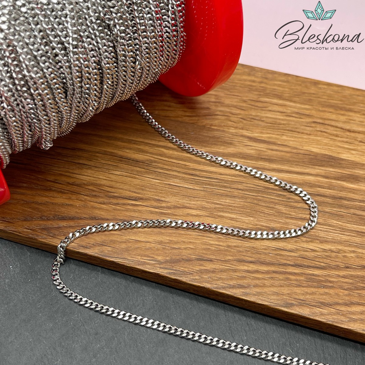 Цепь №86 цвет серебро 3*4 мм