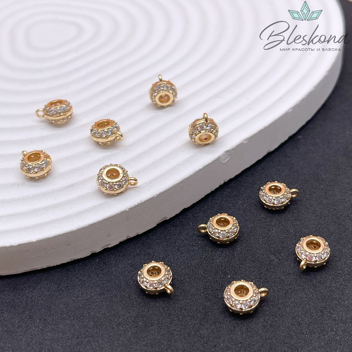 10*4,7 мм Цвет золото, Бейл цирконы неразъемное кольцо 