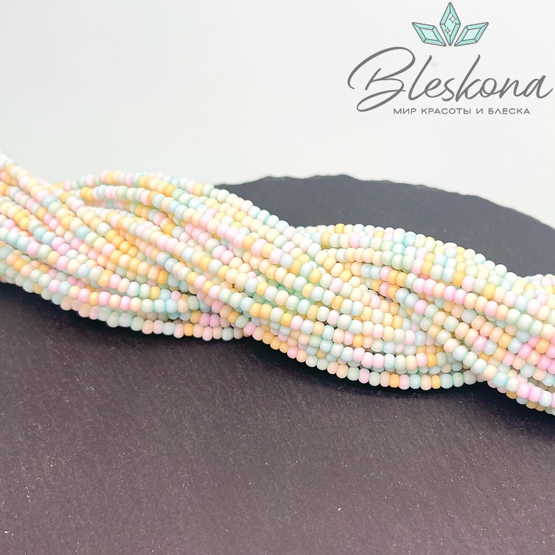 3*2 мм Бусины стекло рондель микс №8