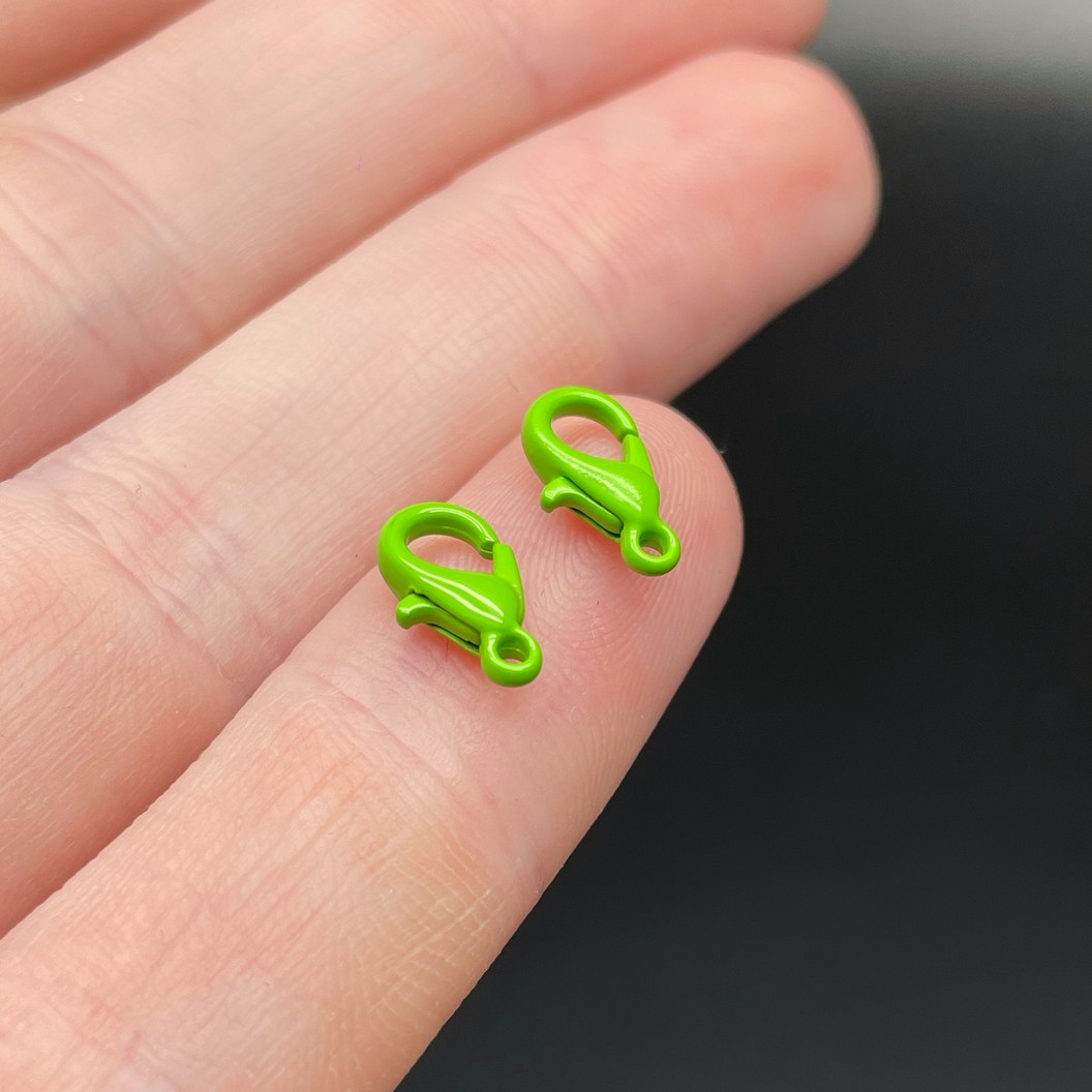 10 мм , Замок круглый  зеленая эмаль