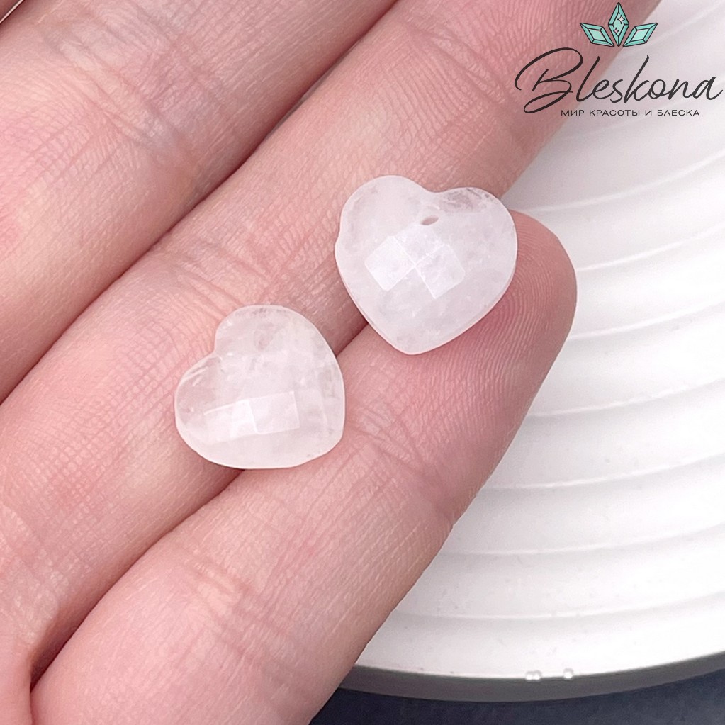 Подвеска Сердце горный хрусталь огранка 11*11,5 мм 