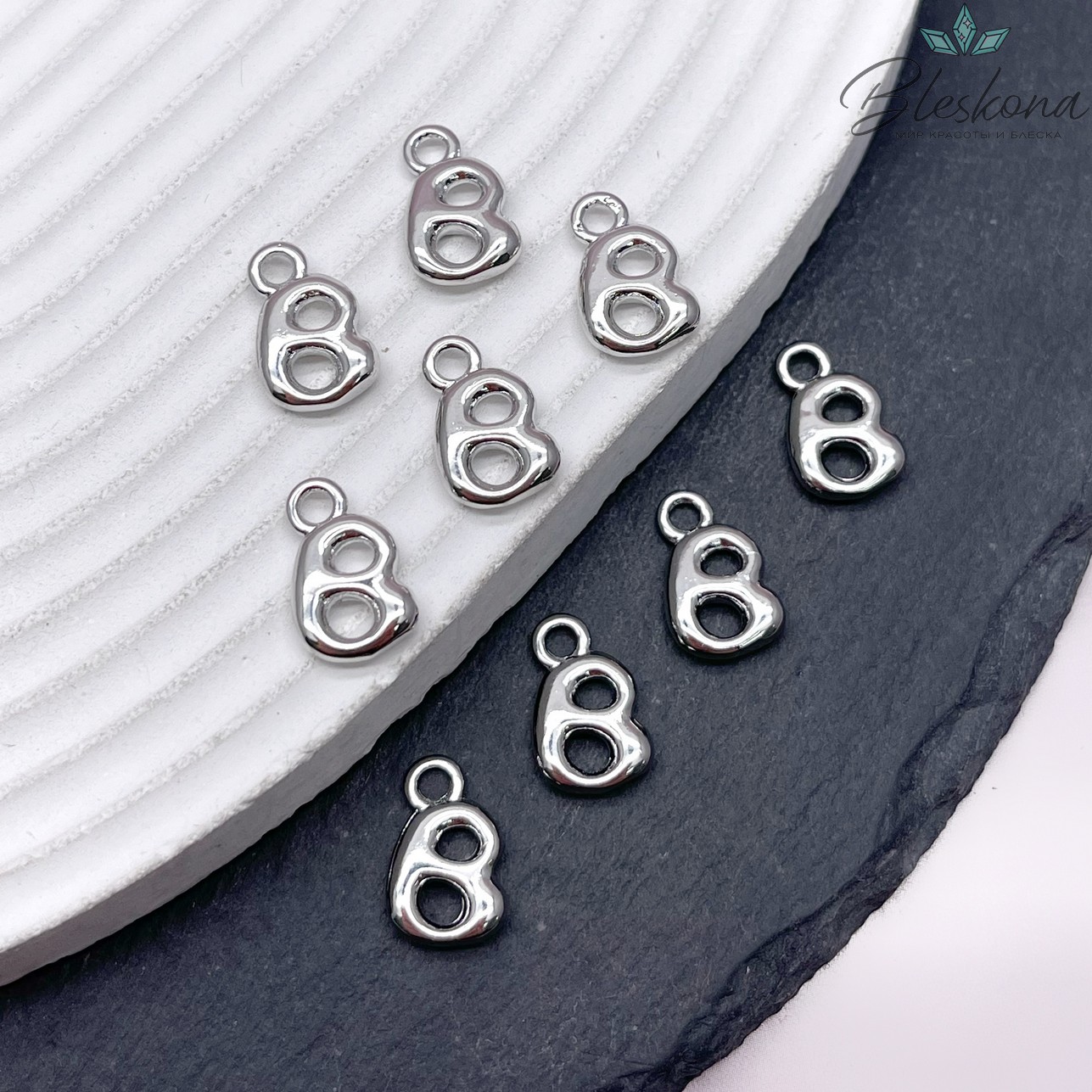 13 мм Цвет серебро, Буква гладкая B