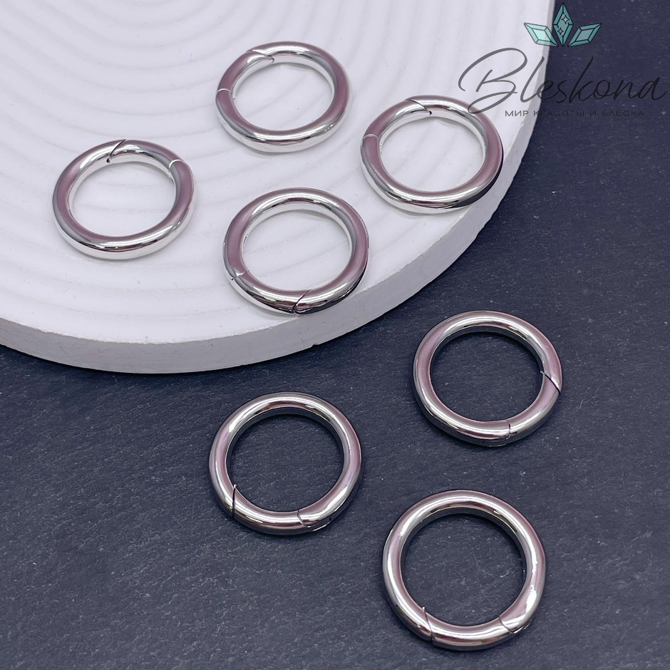 25 мм Цвет серебро, Замок Кольцо карабин