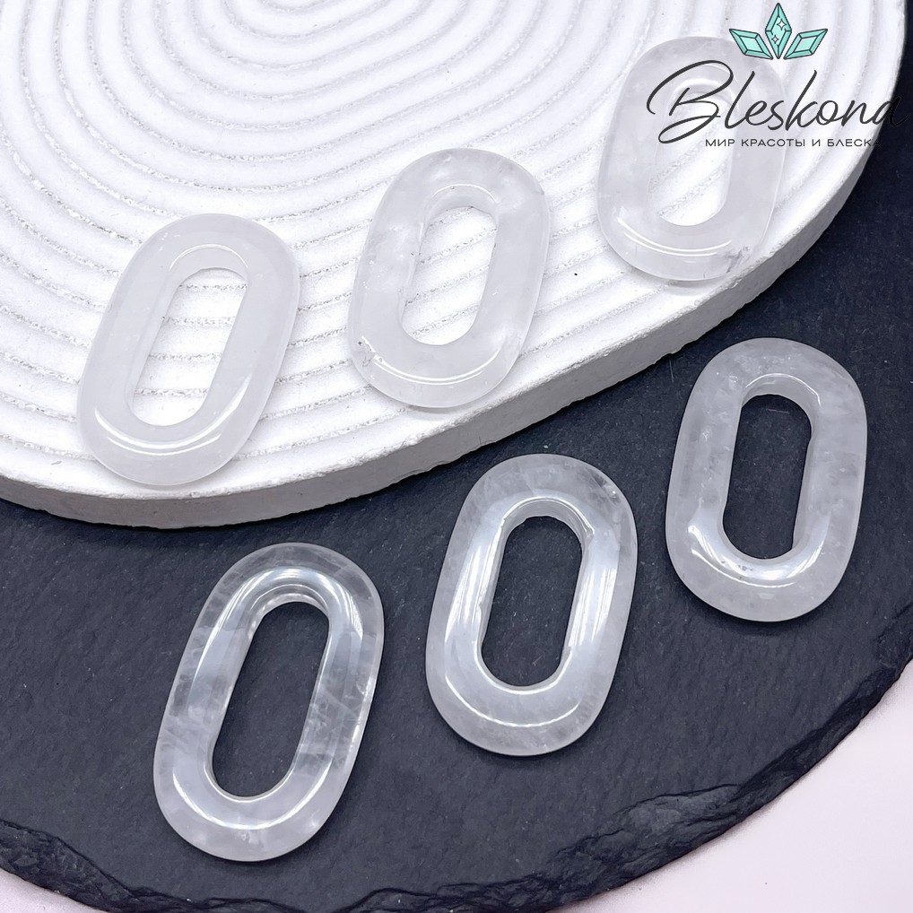 40*25 мм Подвеска овал Горный хрусталь