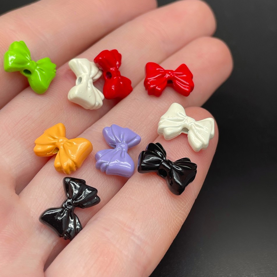 9*12 мм , Бусина бант эмаль микс уп.10шт