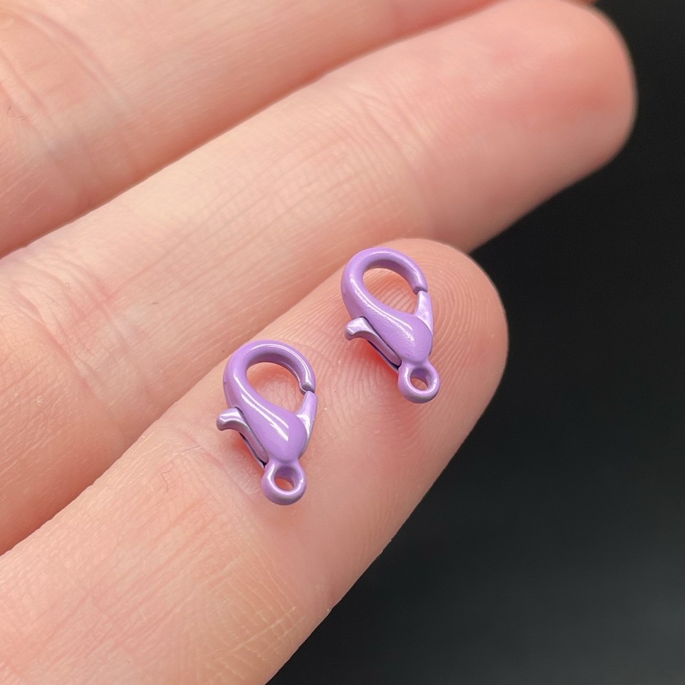 10 мм , Замок круглый  фиолетовая эмаль