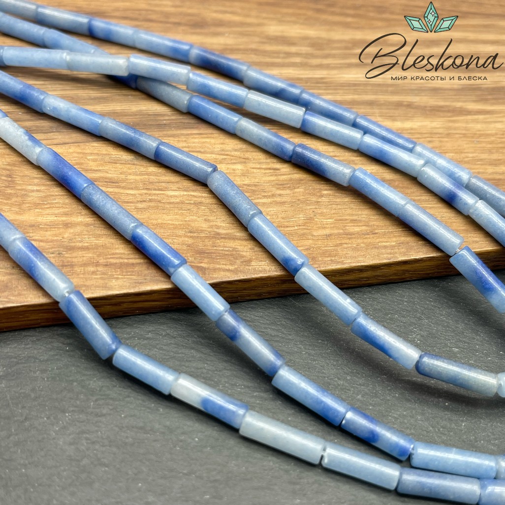 Авантюрин синий трубочки 13*4мм