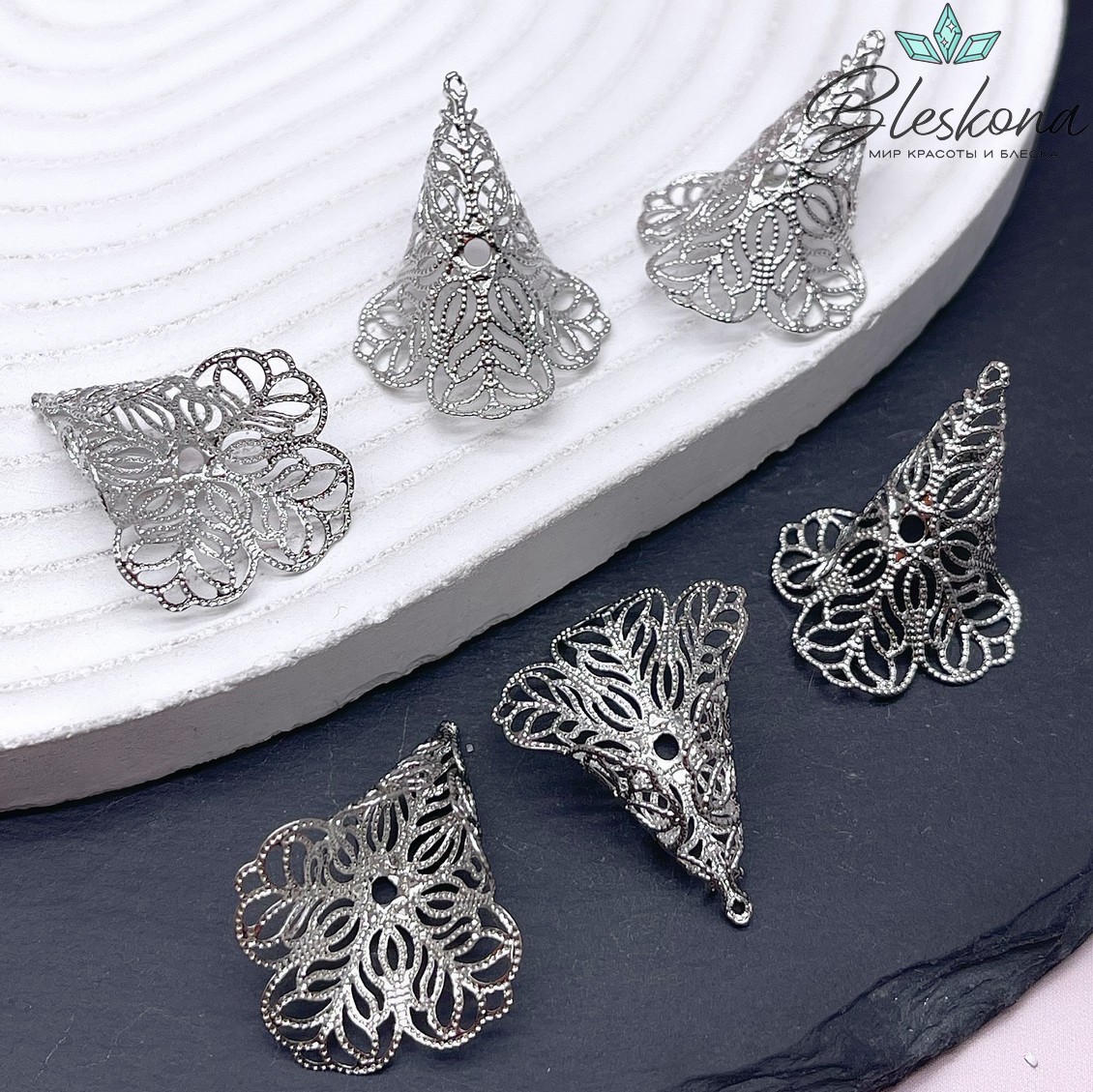 29*22 мм Цвет серебро, Подвеска узорная